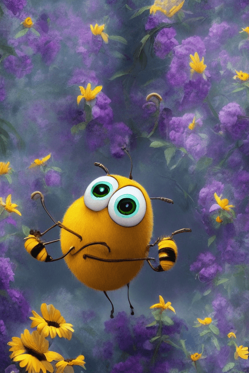 AI generated: Masterpiece, best quality, (just one cute bee:1.2), big eyes, (pixar character:1.2), smiling, incred...