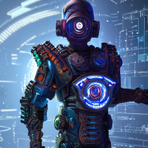 AI generated: a cyberpunk armored boy, Thriftcore, Surgeon, highly detailed, Swirling Zinc, full of color, RTX, 4K...