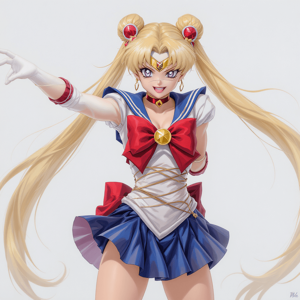 AI generated: Sailor Venus gagged bound struggling