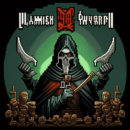 AI generated: Blasphemous Game + pixel art + pixel art style + cover art style + award winning ilustration