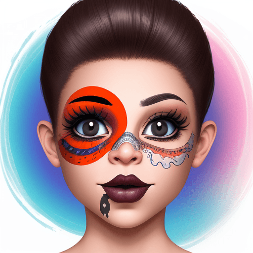 AI generated: rostro sorprendido de un diseñador grafico con la cara ensangrentada