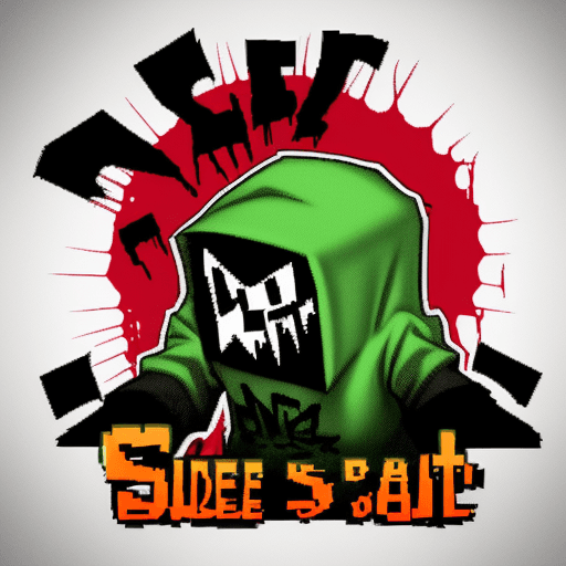 AI generated: scetch logo, hide and scare, funny elements, 16bit style, name "hide and scare" is readable

