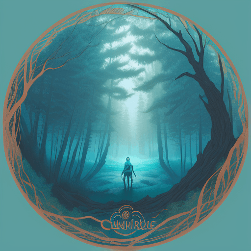 AI generated: a large circle of a person above a tree in an image, in the style of vibrant fantasy landscapes, tea...