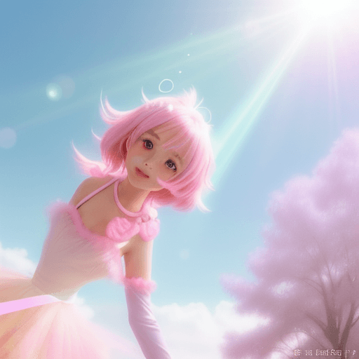 AI generated: Candid Shot, a cute anime mascot dissolving into adorable, pastel hues, blending into a soft, pastel...