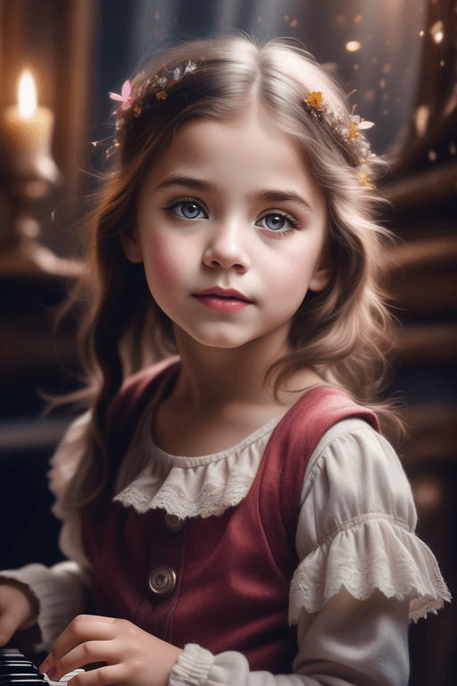 AI generated: A stunning beautiful little girl in a world full of magic  in all their beauty, it looks enchanting ...
