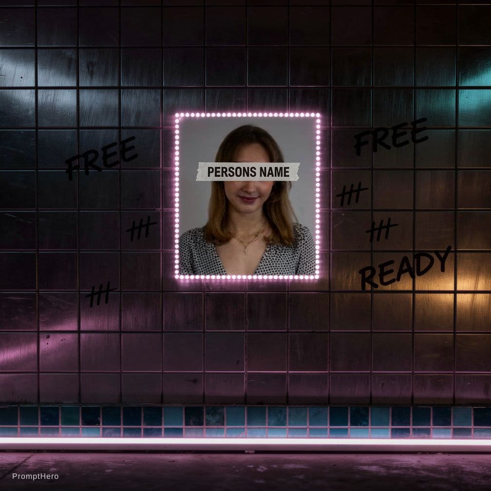 AI generated: Cut immediately to a new scene in a dark lit room, [COLOR] neon lit, brushed tile steel panels room....