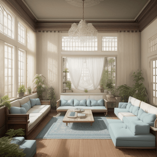 AI generated: High resolution photography interior design, dreamy sunken living room conversation pit, wooden floo...