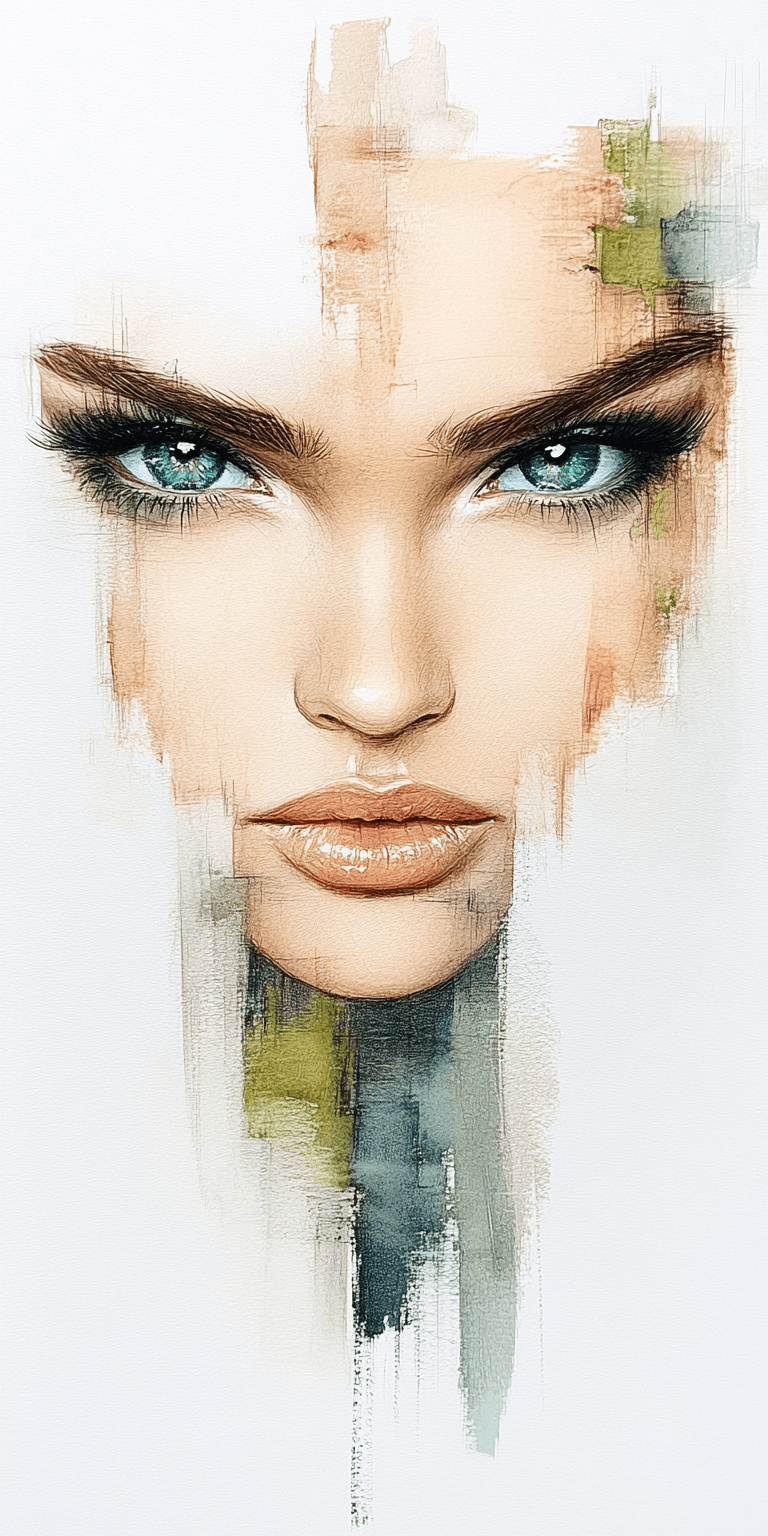 AI generated: An expressionist charcoal sketch, woman with piercing blue-green eyes, bold, intense, soulful, emoti...