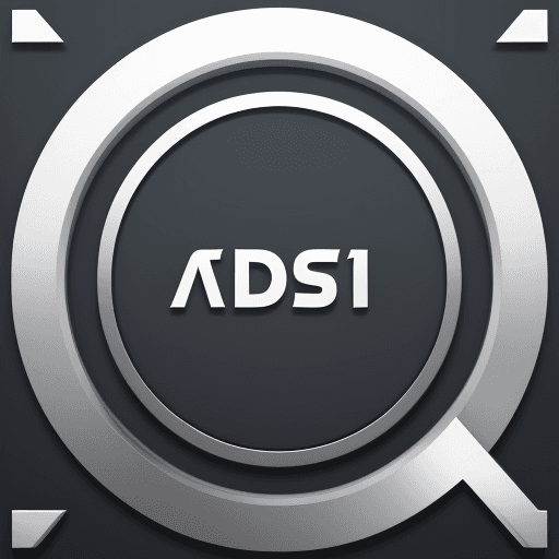 AI generated: Logo consisting of an icon and the word "adsi". Techno style