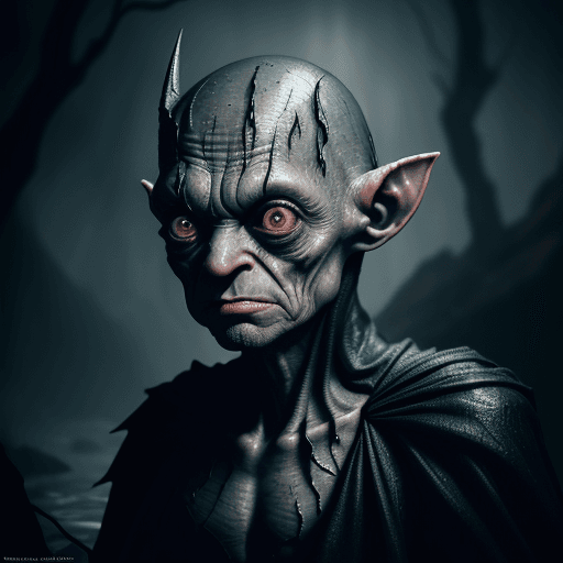 AI generated: glamour shot of Gollum, real batman costume ,Lord of rings, John Tolkien, morbide, dark, very detail...