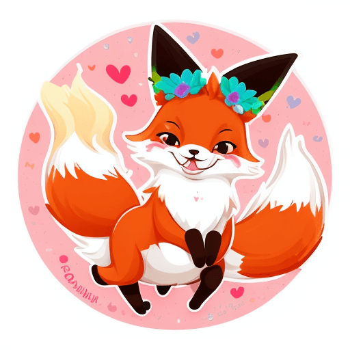 AI generated: Picture a cute fox depicted in a playful and joyful manner, exuding a sense of fun and cheerfulness....