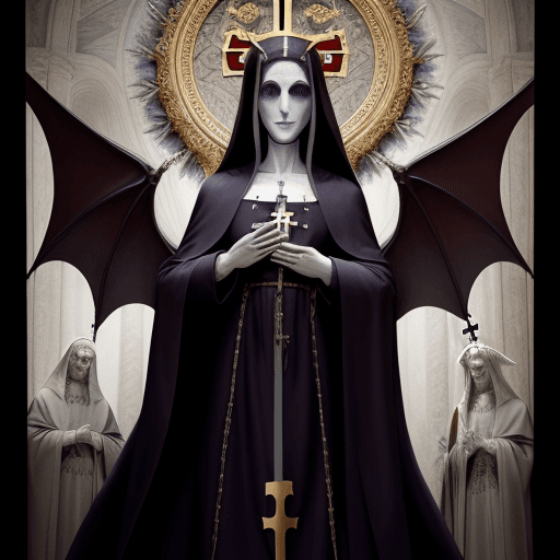 AI generated: une creature vatican leader demoniaque avec croix inversé