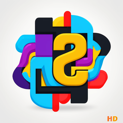AI generated: Playful, vibrant, and energetic  identification  Icon design with colorful  letters and dynamic vect...
