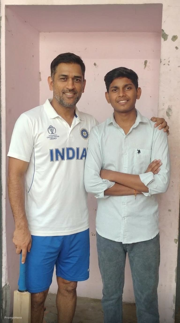 AI generated: Add dhoni with me
Keep 100% face