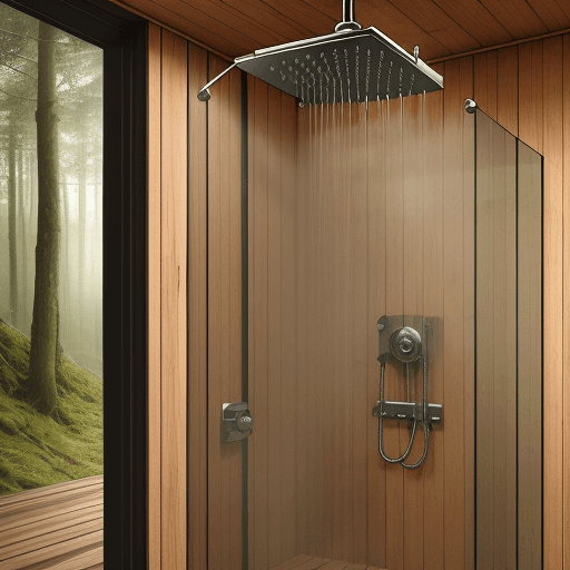 AI generated: Shower, wood, full of nature