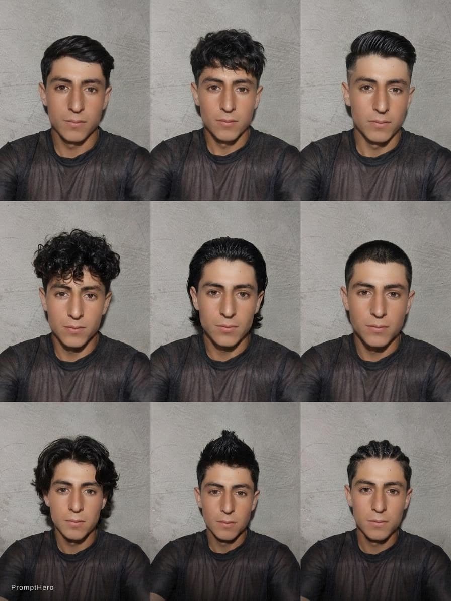 AI generated: A 3x4 grid of hairstyle variations for a single subject, based on the user's own photo.

Ultra-reali...