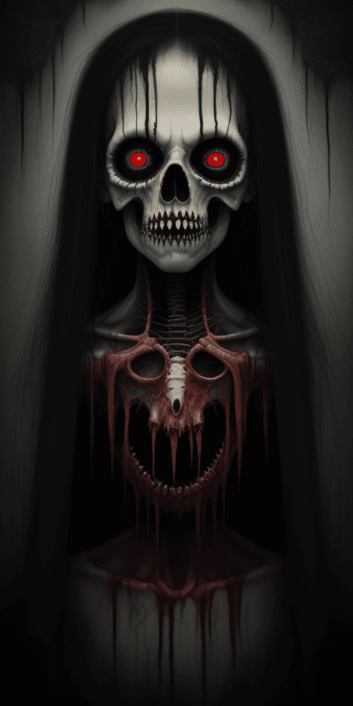 AI generated: Studio Photography, Scary Creepy (Grisly) Ominous, Painted with Vibrant Oils, (Illustration)