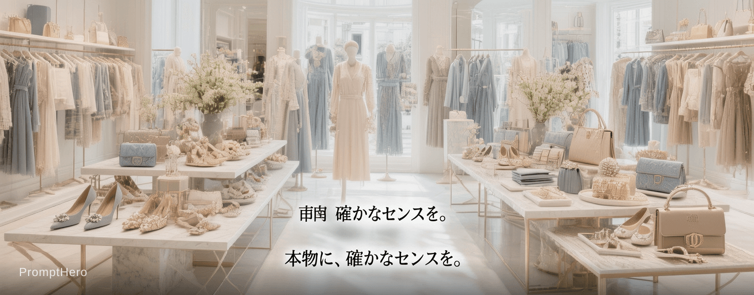 AI generated: Create a wide luxury banner (aspect ratio 4.5:1) for a high-end fashion select shop profile header.
...