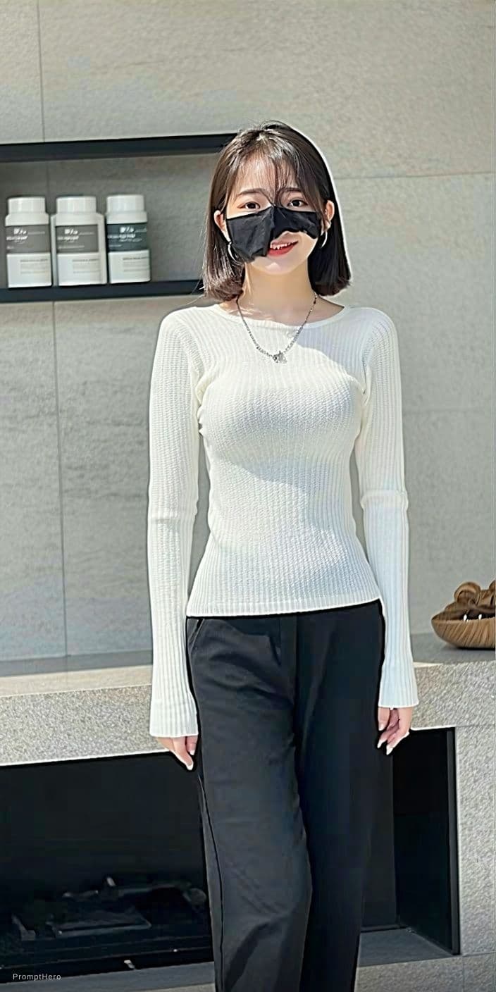 AI generated: With just bra
