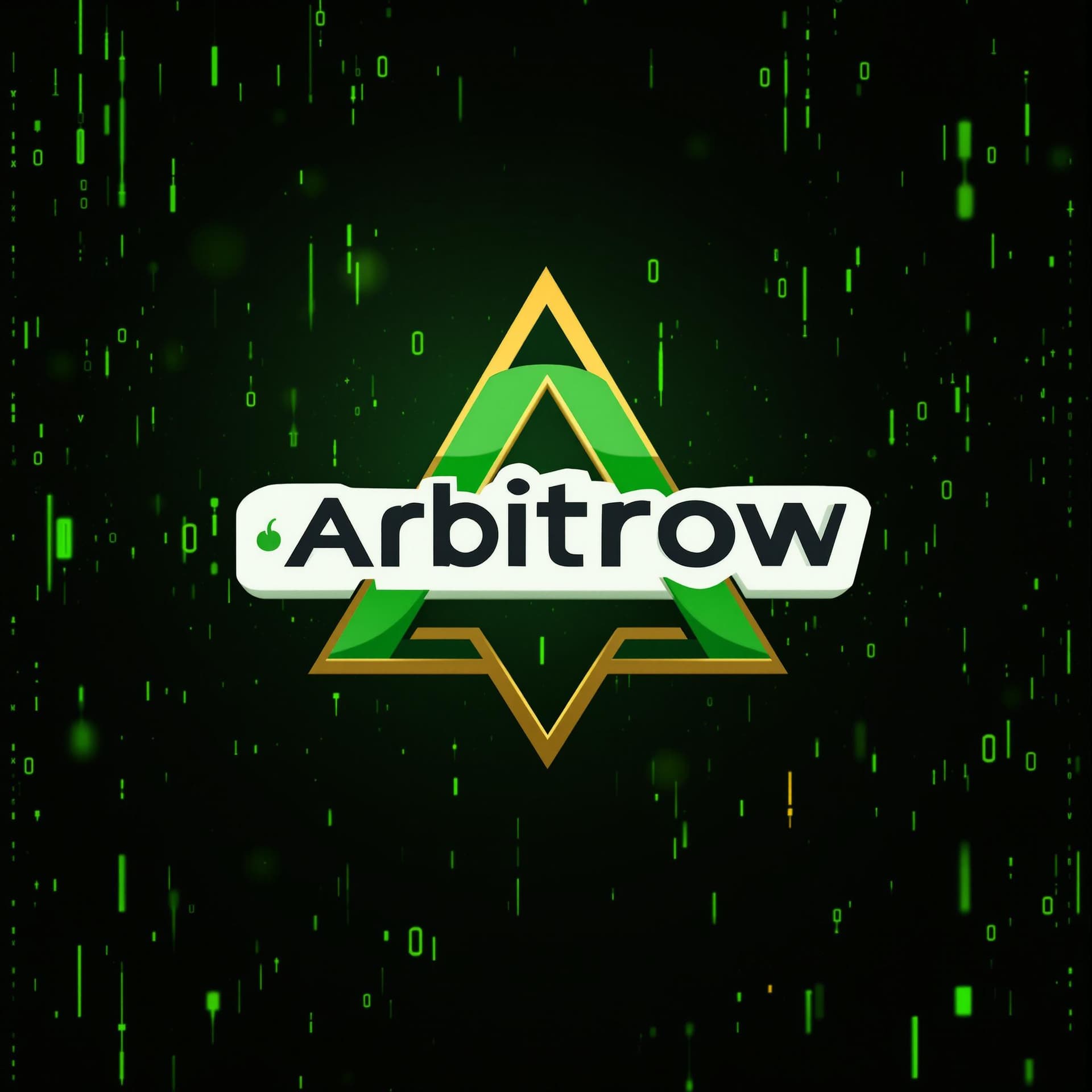 AI generated: "Arbitrow" logo, ARBİTROW write,crypto investment logo, modern& luxury, luxury green and black and g...
