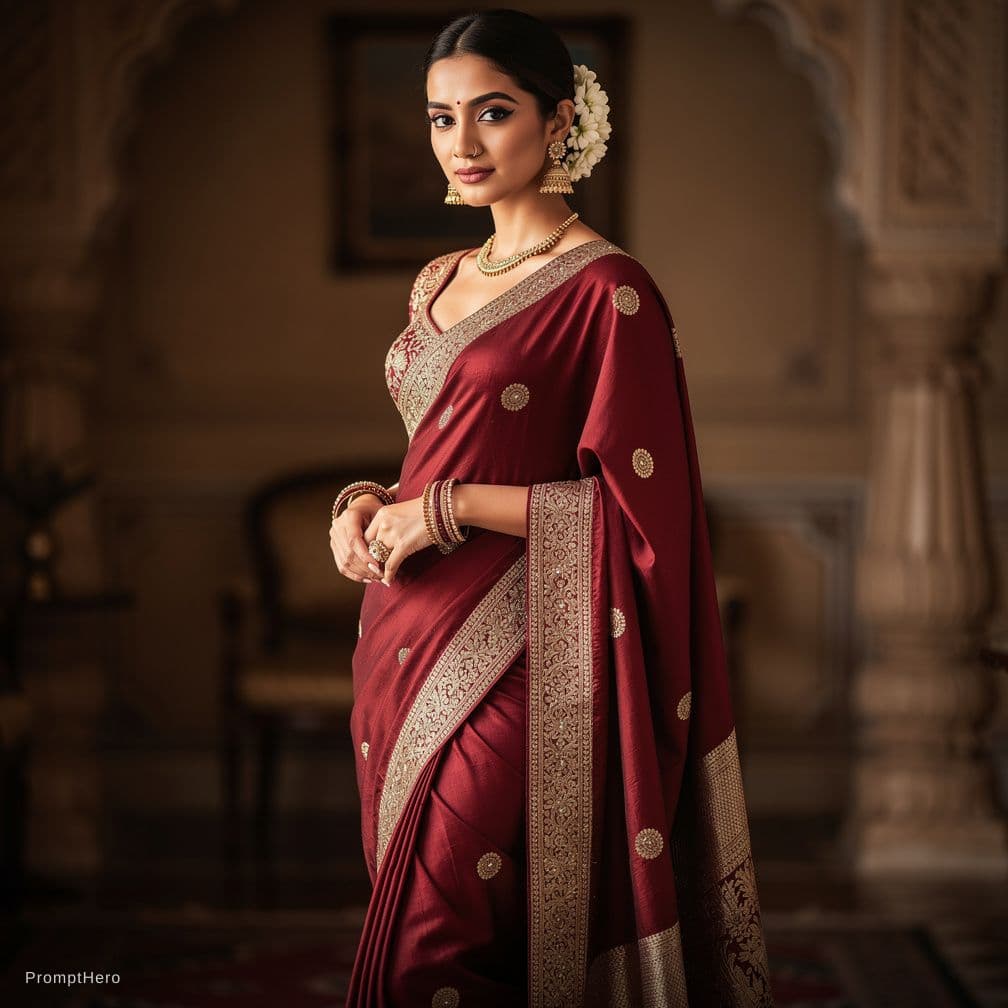 AI generated: bhabhi in deep cleavage saree
