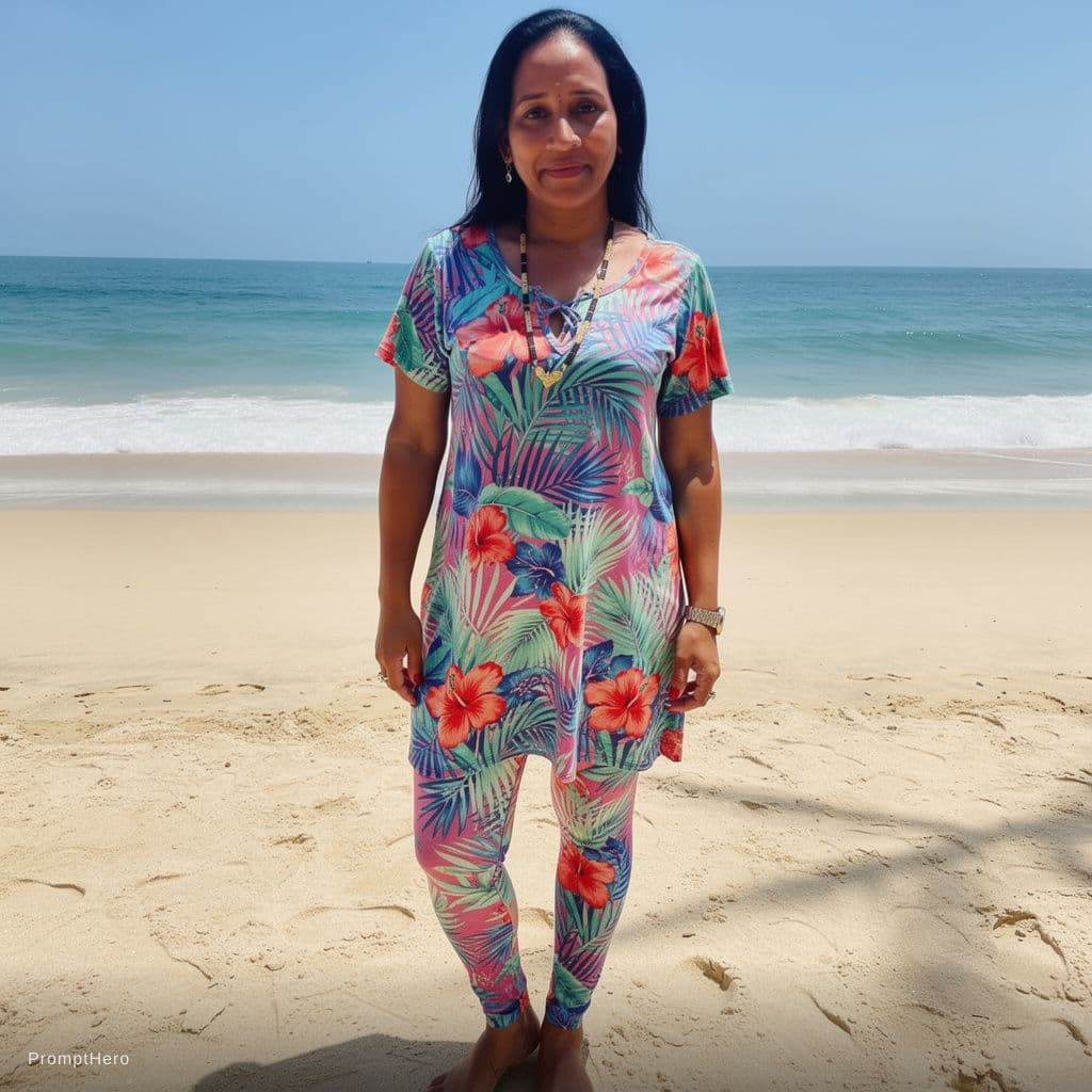 AI generated: Generate image with beach bikini