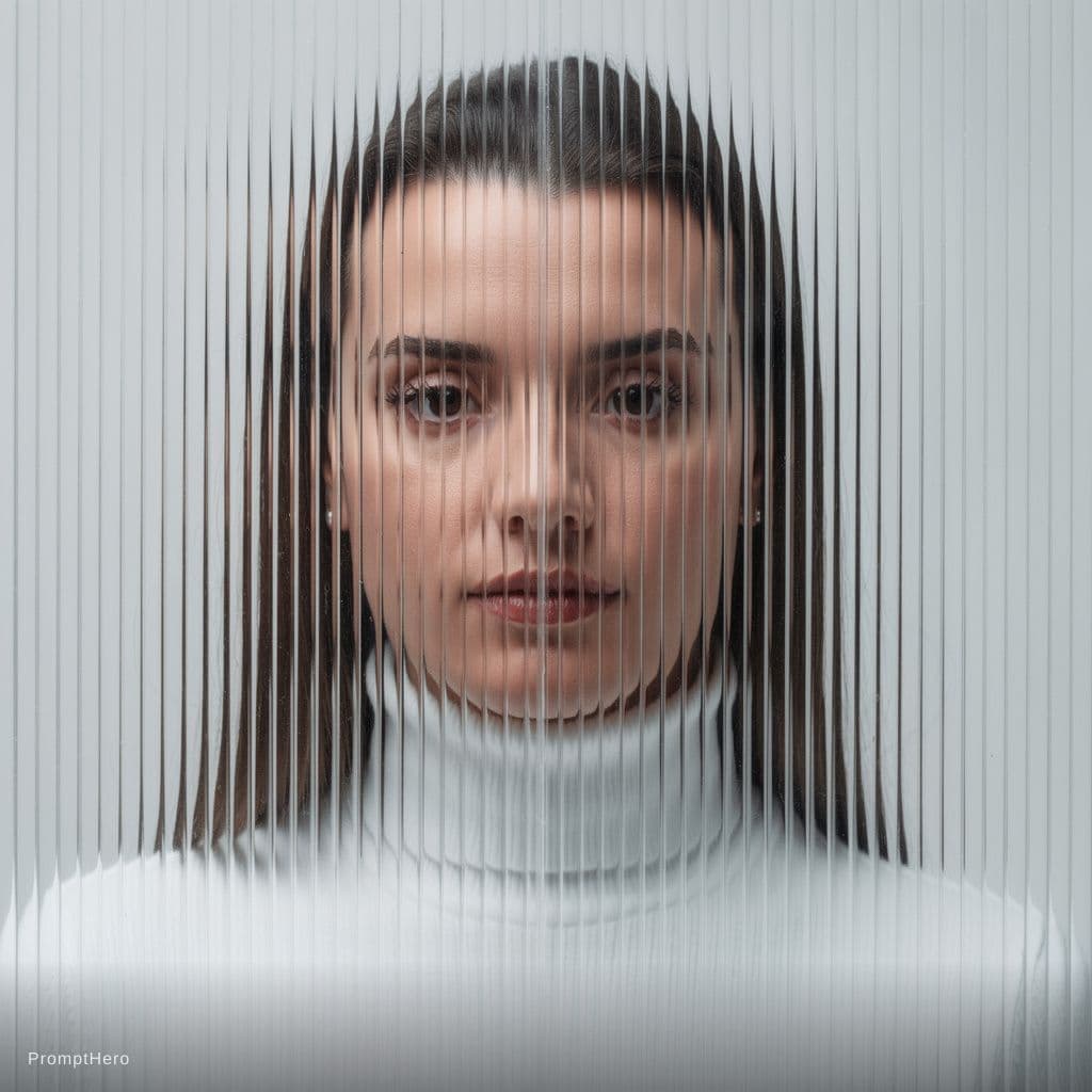 AI generated: high resolution photography, front central profile, woman facing front, gaze to front, wearing a whi...