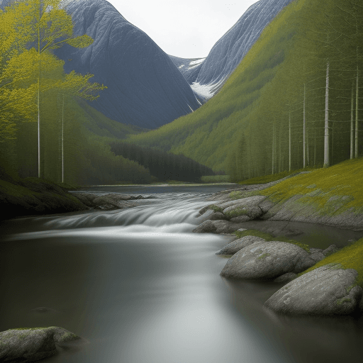 AI generated: Generiere ein Bild der Natur von Norwegen
