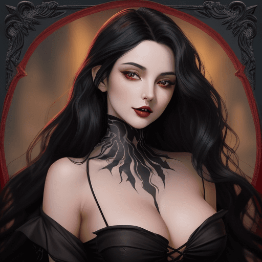 AI generated: With her striking black hair cascading in waves around her face, her warm brown eyes sparkling with ...