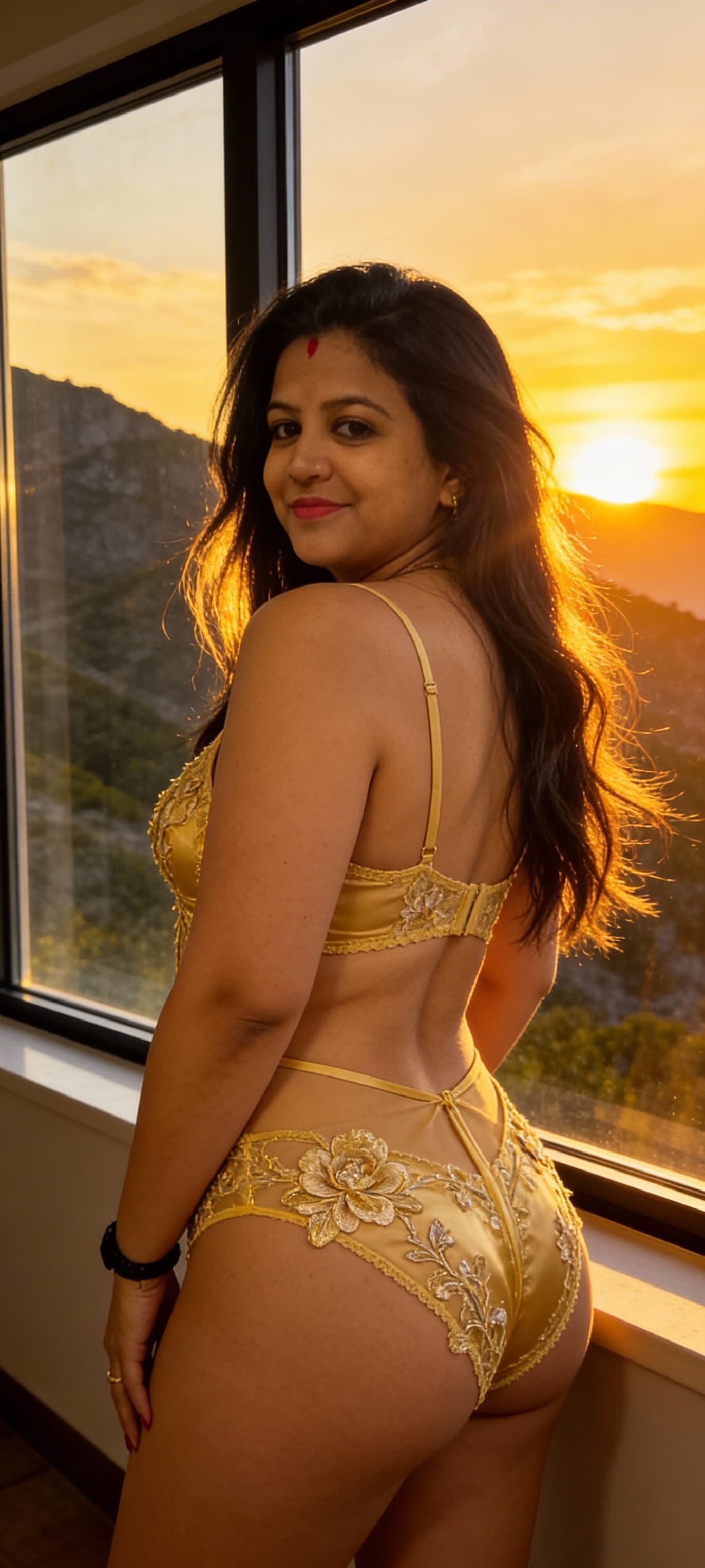 AI generated: "A captivating portrait taken with a Sony A1, 50.1mp camera, 26mm prime lens of a 24 year old model ...