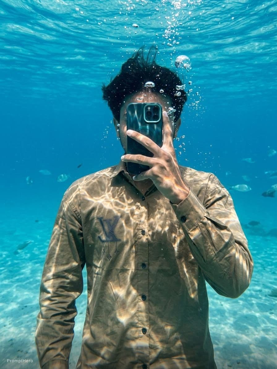 AI generated: Under water 
