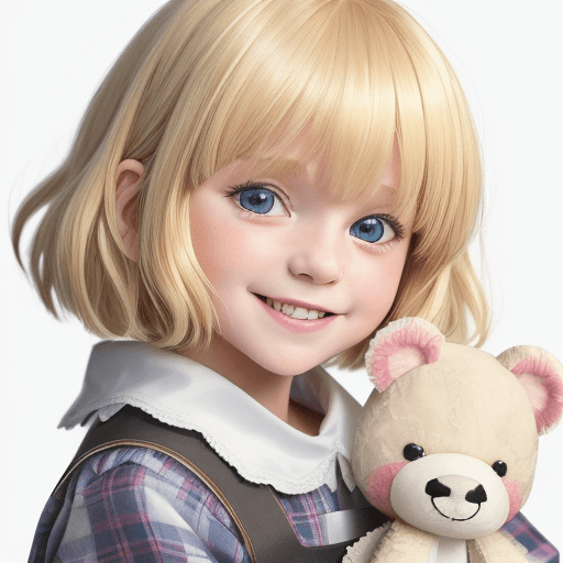 AI generated: (Masterpiece, best quality), bust up view,  close-up,Fringe bangs with long layers haircut, 5 year o...