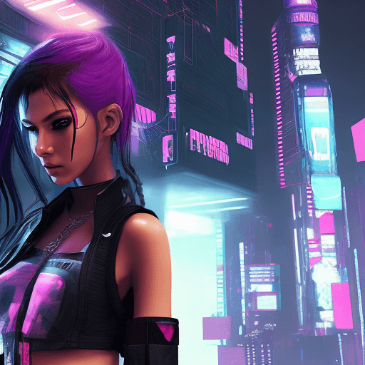 AI generated: Cyberpunk girl