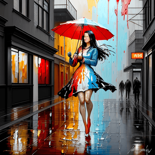 AI generated: Thick impasto oil painting, abstract grunge, painting in a palette knife style, bold and expressive ...