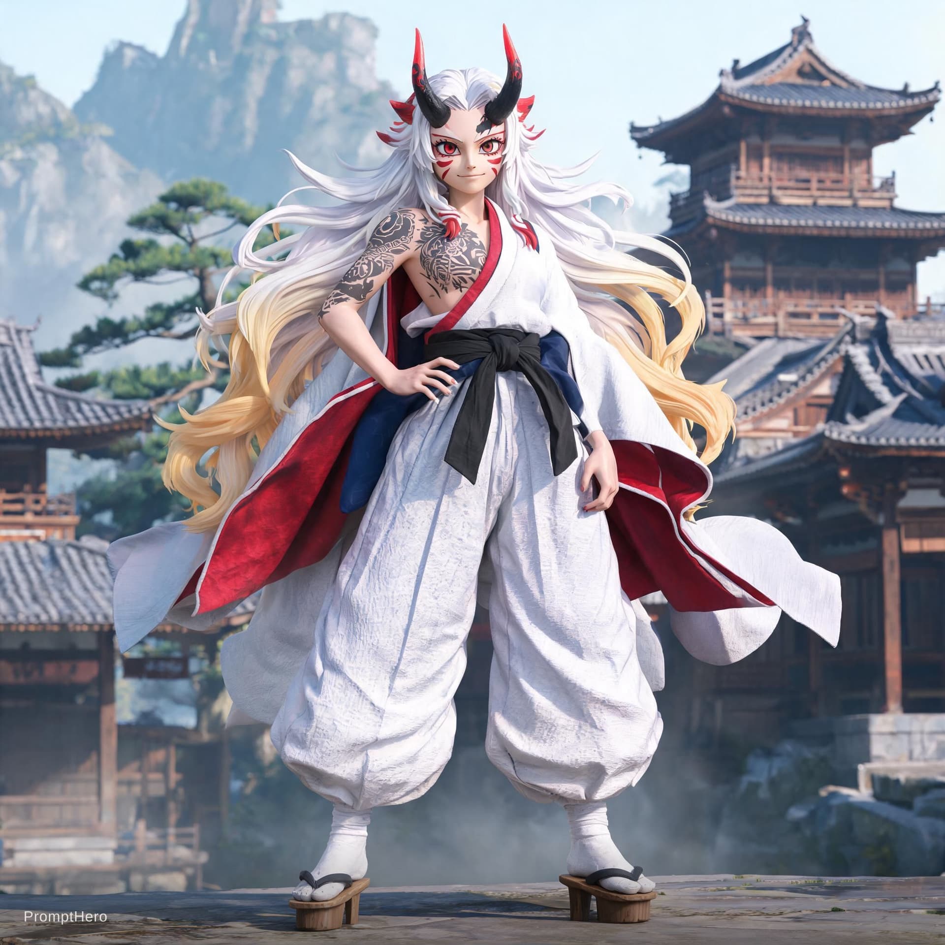 AI generated: a full body photo of yamato from one piece. A realistic, 8K high resolution, extremely detailed mast...