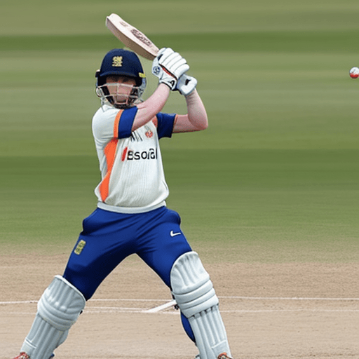 AI generated: Messi playing cricket, without helmet, hitting a six, wearing Team India jersey