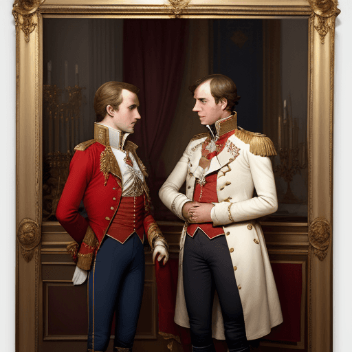 AI generated: UN HOMME TRES JEUNE RENCONTRE UNE FILLE MATURE AU TEMPS DE NAPOLEON