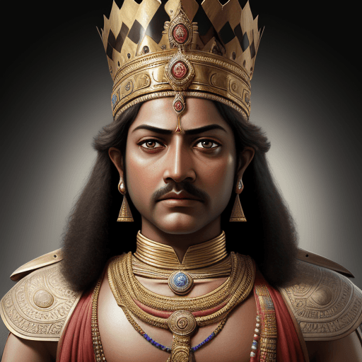 AI generated: Hyper realistic image of king Ashoka 