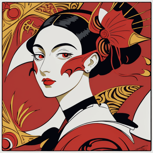 AI generated: The Renaissance meets abstract expressionism, close up shot of French elegant girl, manga style, in ...