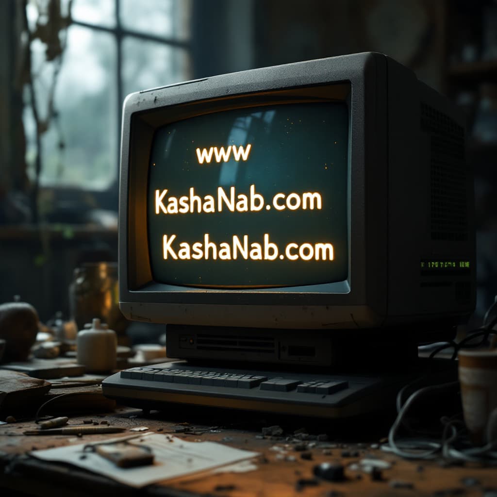 AI generated: detailed cinematic dof render of an old dusty detailed CRT monitor on a wooden desk in a dim room wi...