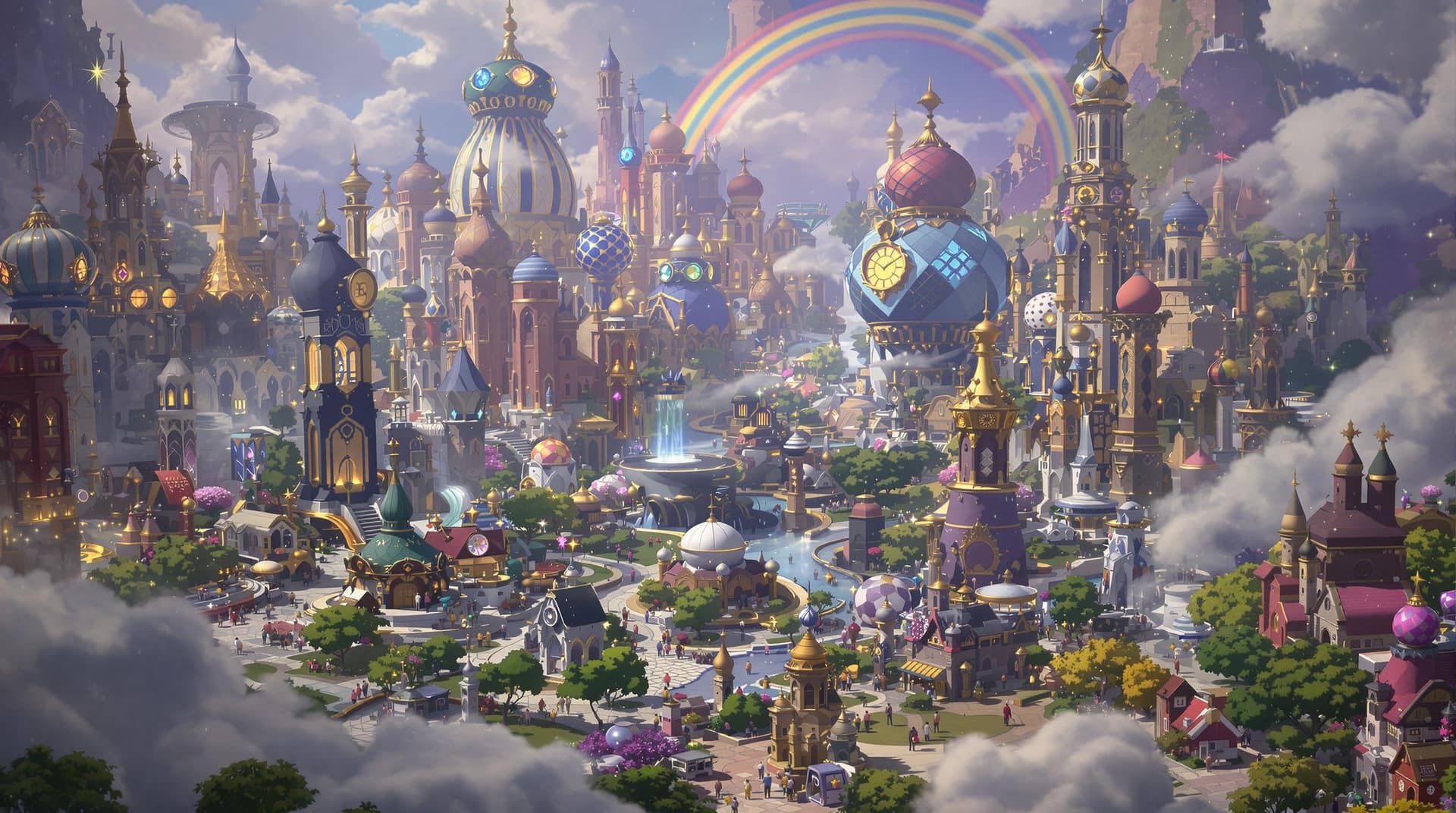 AI generated: DreamLand WonderLand City Donwtown Future Generated Random