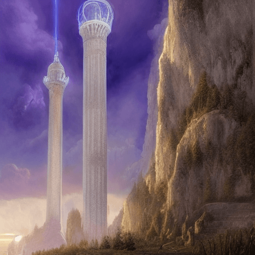 AI generated: ultra realistic illustration and highly detailed digital render of a white tower, as if constructed ...
