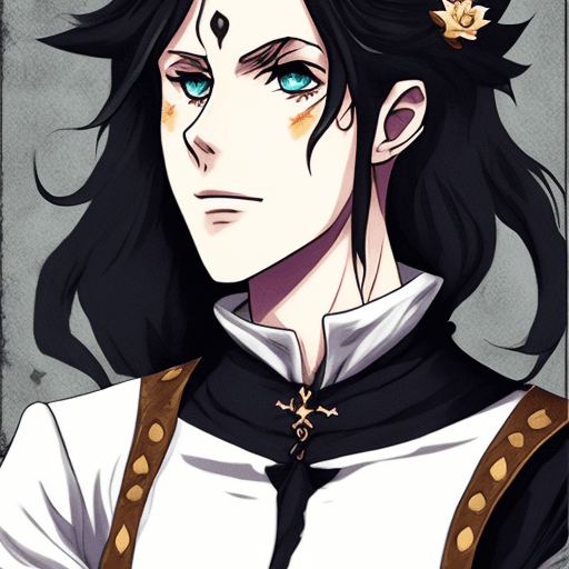 AI generated: Lana del Rey as a black clover character, 2d