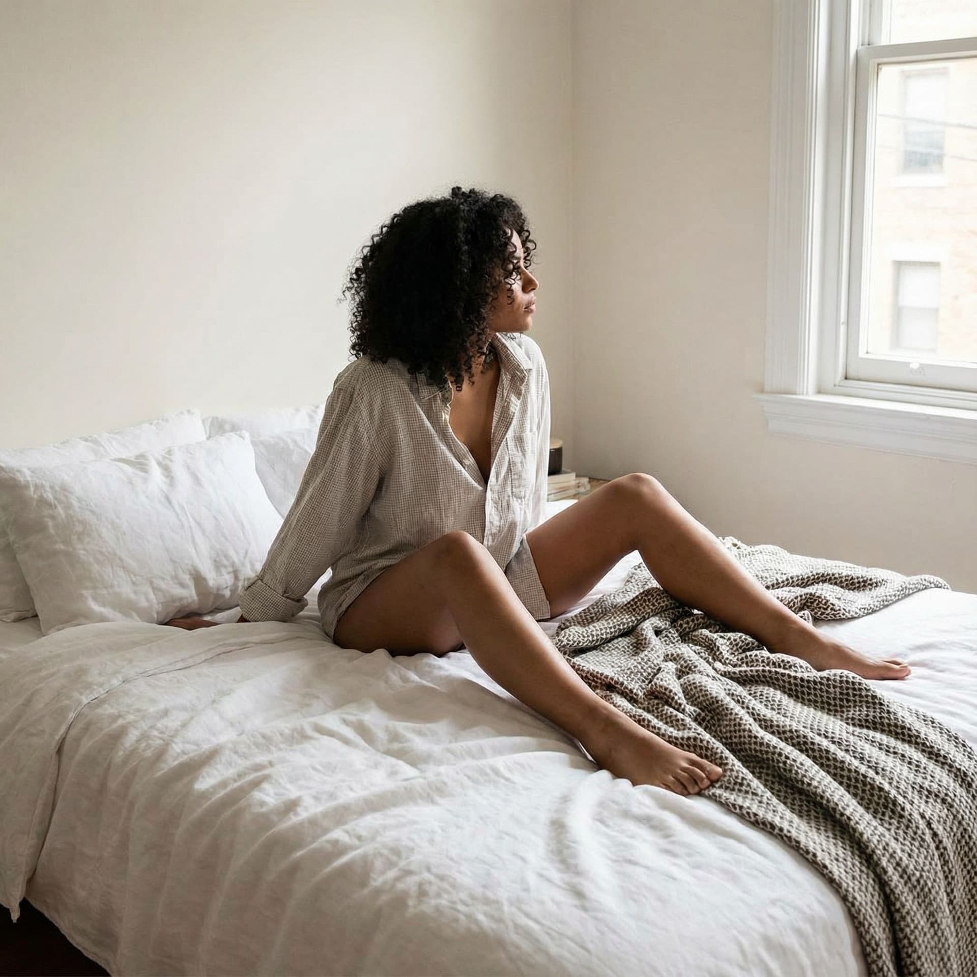 AI generated: mujer desnuda con las piernas abuertas
