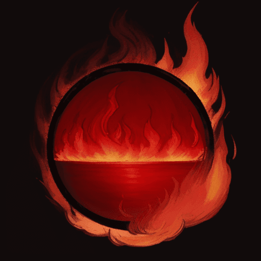 AI generated: A simple picture , Red as a Main color,  Anger, hate, fire