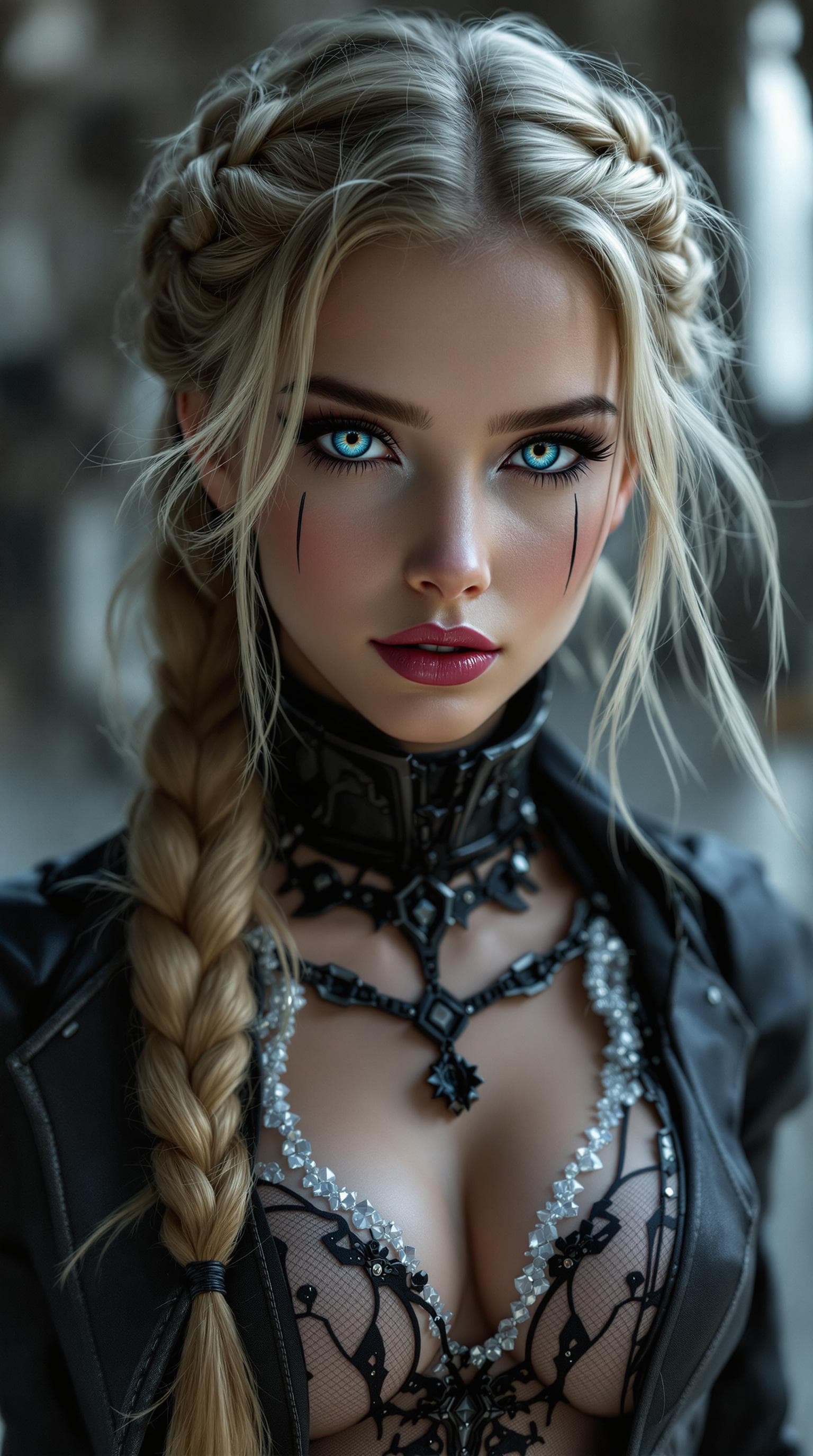 AI generated: A professional photograph captures the world’s most beautiful sixth-grade girl portrayed as a vampir...