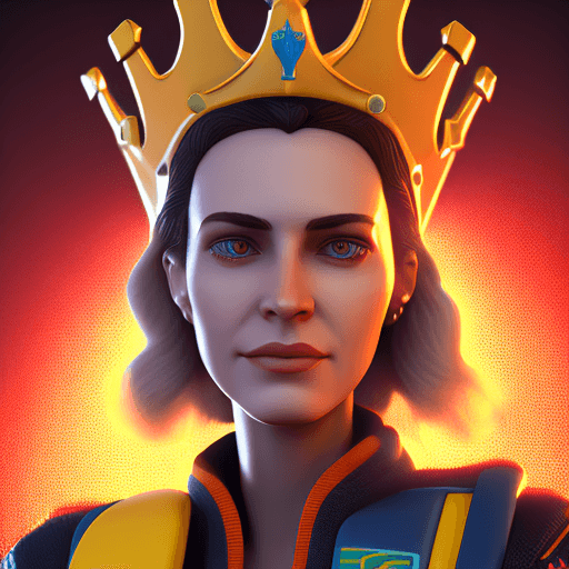 AI generated: Narval with a crown on her head and wearing a lifejacket, high detail, octane render, 8k