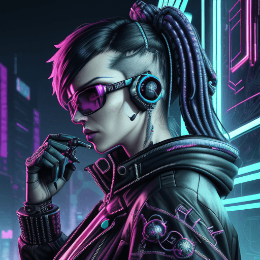 AI generated: nft style, cyberpunk, synthwave, tarot card with intricate detailed frame around the outside | with ...