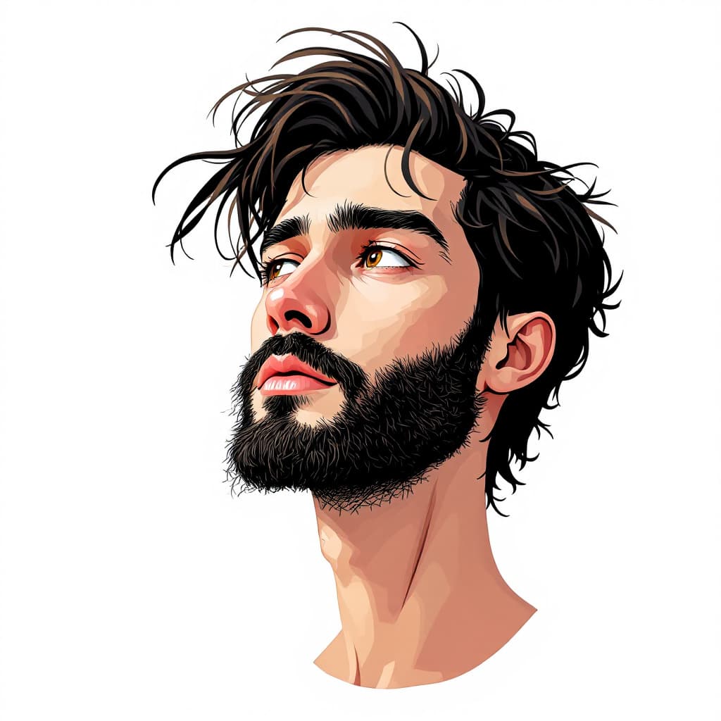 AI generated: a simple cartoon of a man, white background, I can't believe how beautiful this is --ar 1:1 
