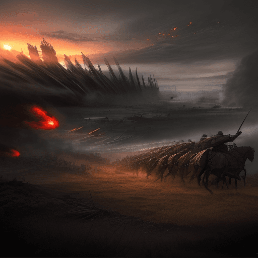 AI generated: Landscape.War.Dawn is approaching